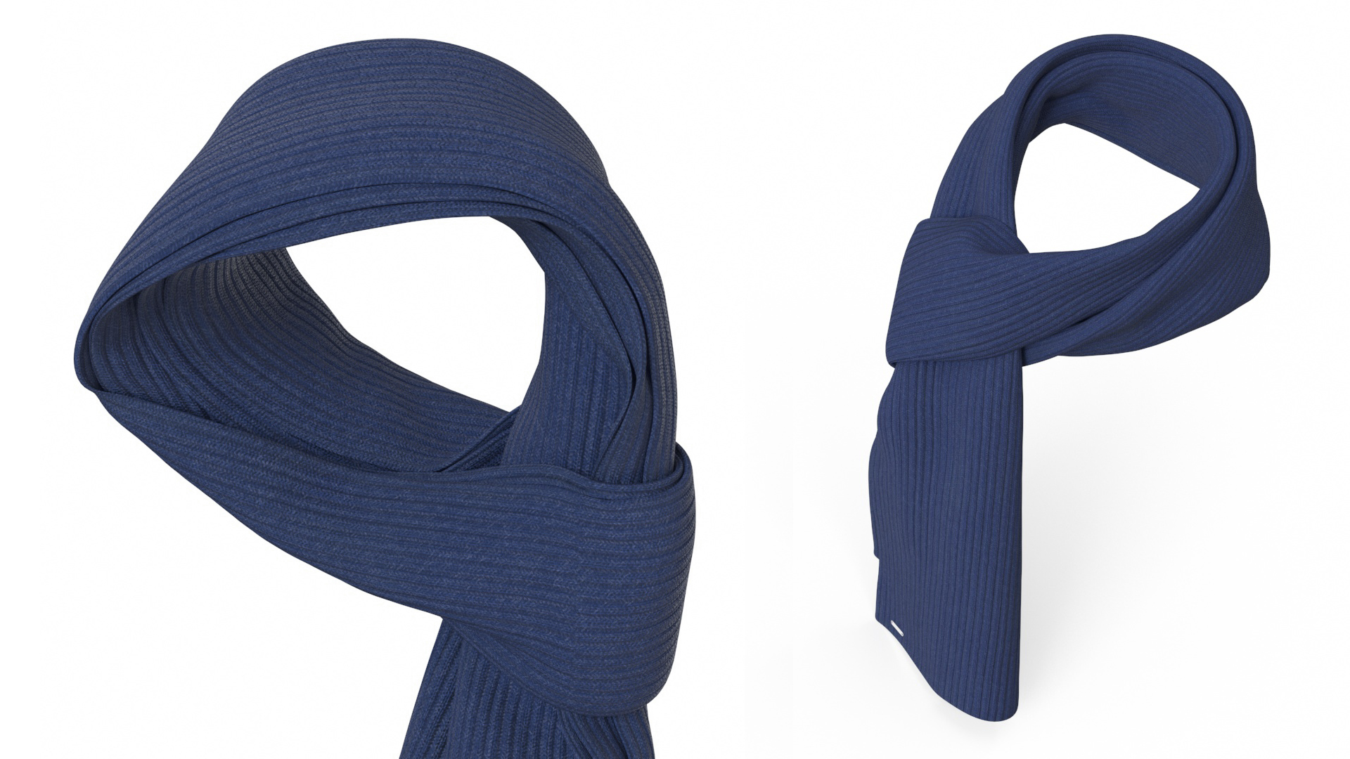 Mens Scarf Tie Slip Knot Blue 3D model