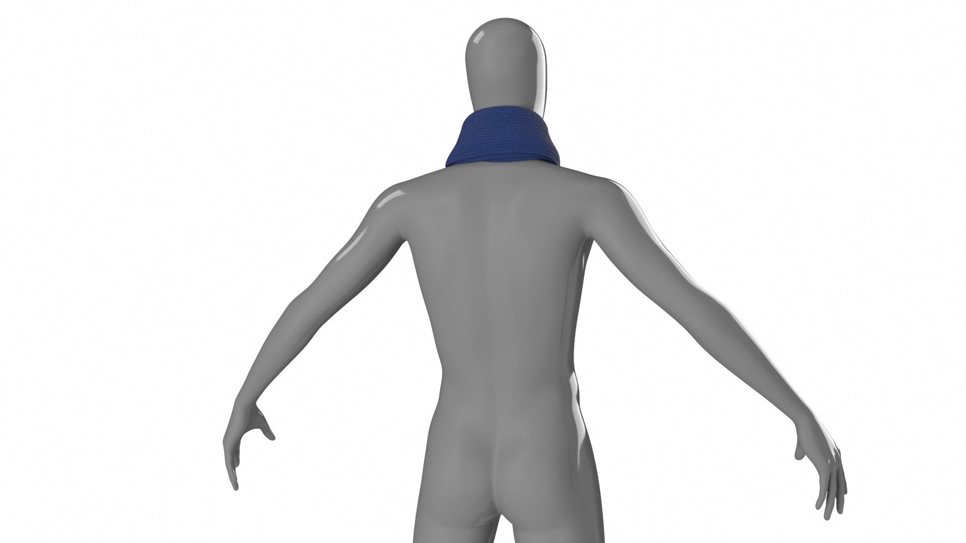 Mens Scarf Tie Slip Knot Blue 3D model