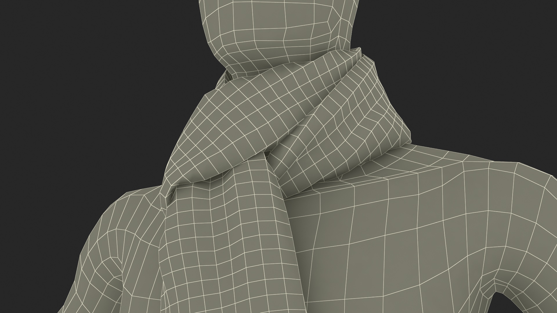 Mens Scarf Tie Slip Knot Blue 3D model