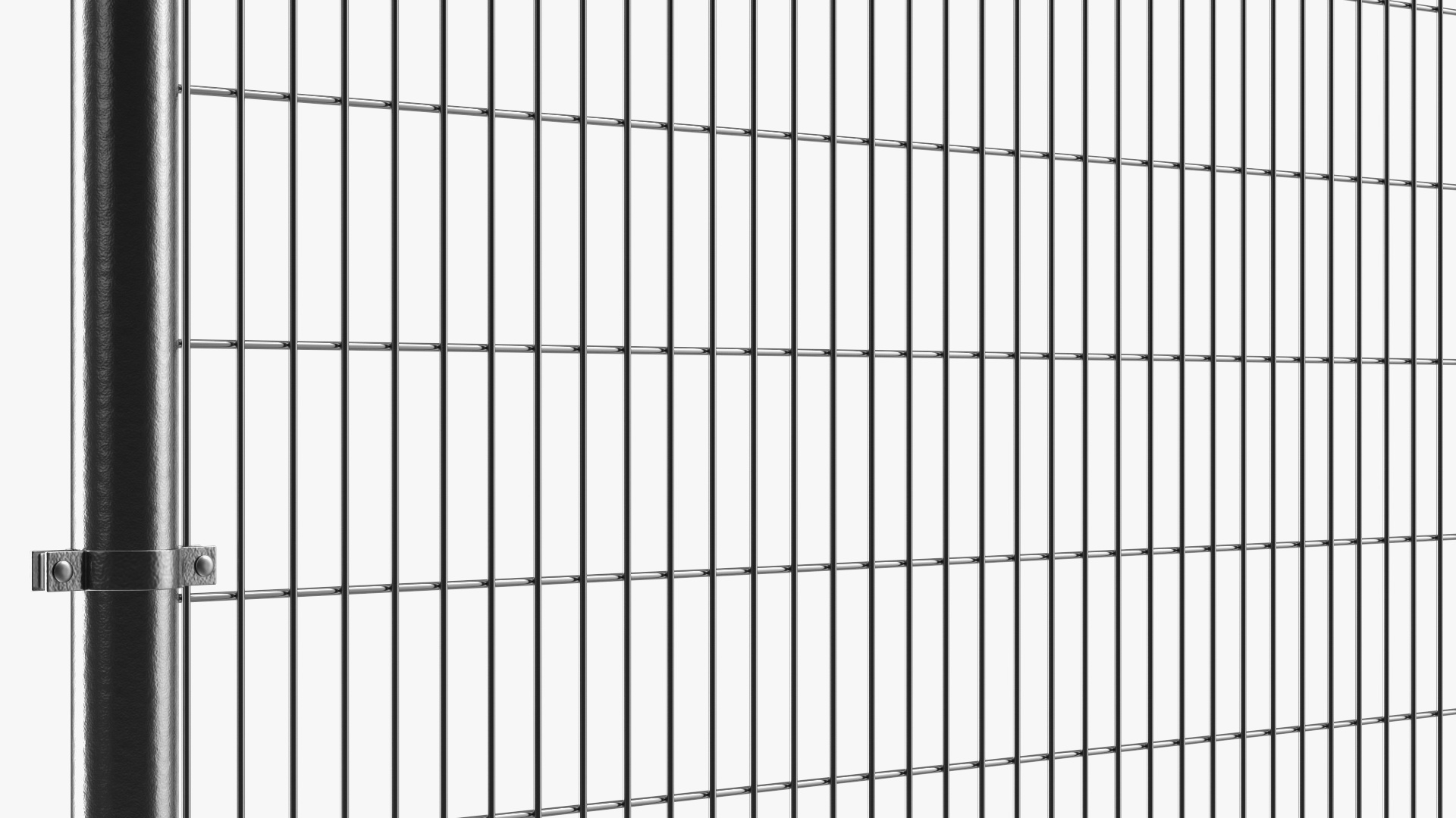 Mesh Fence With Barber Wire 3D