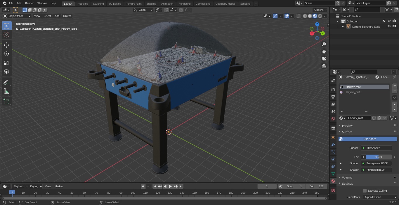 3D model Carrom Signature Stick Hockey Table
