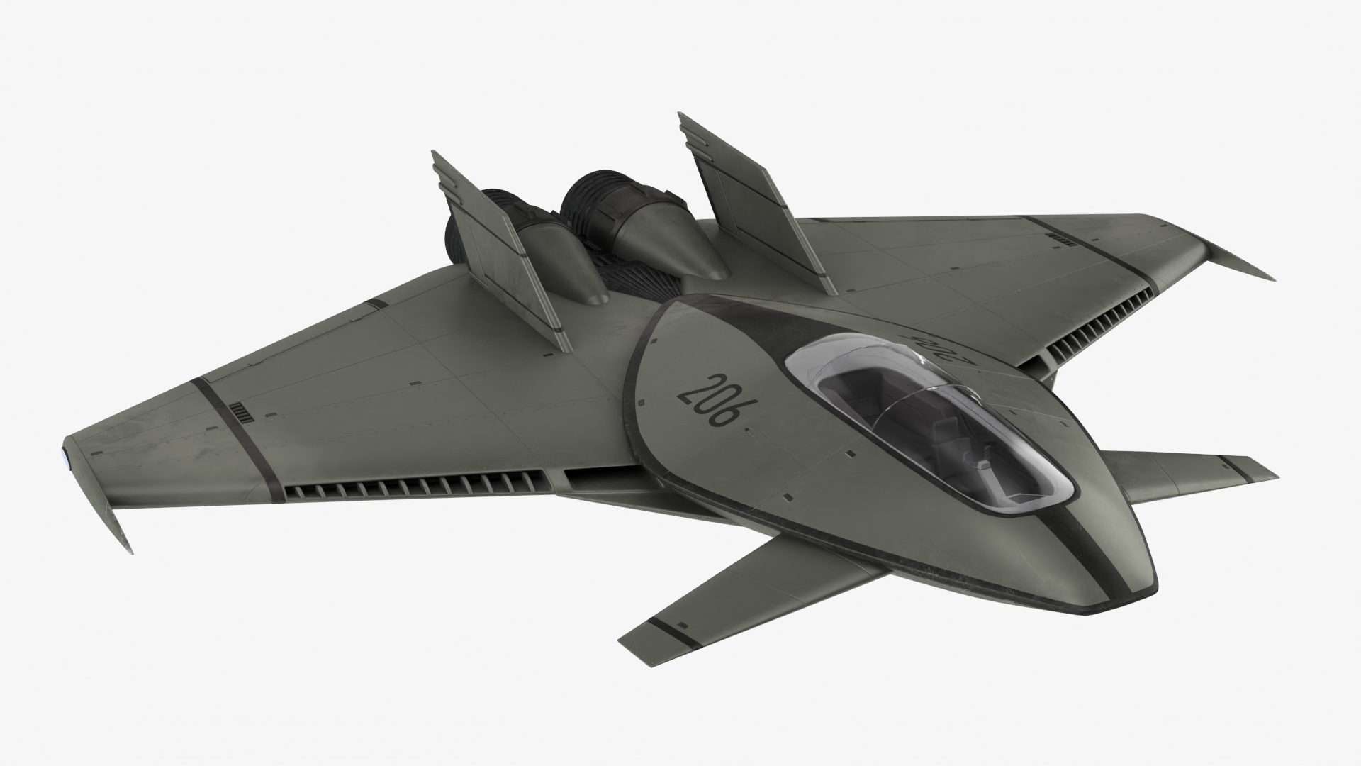 3D model Futuristic Stealth Fighter Aircraft