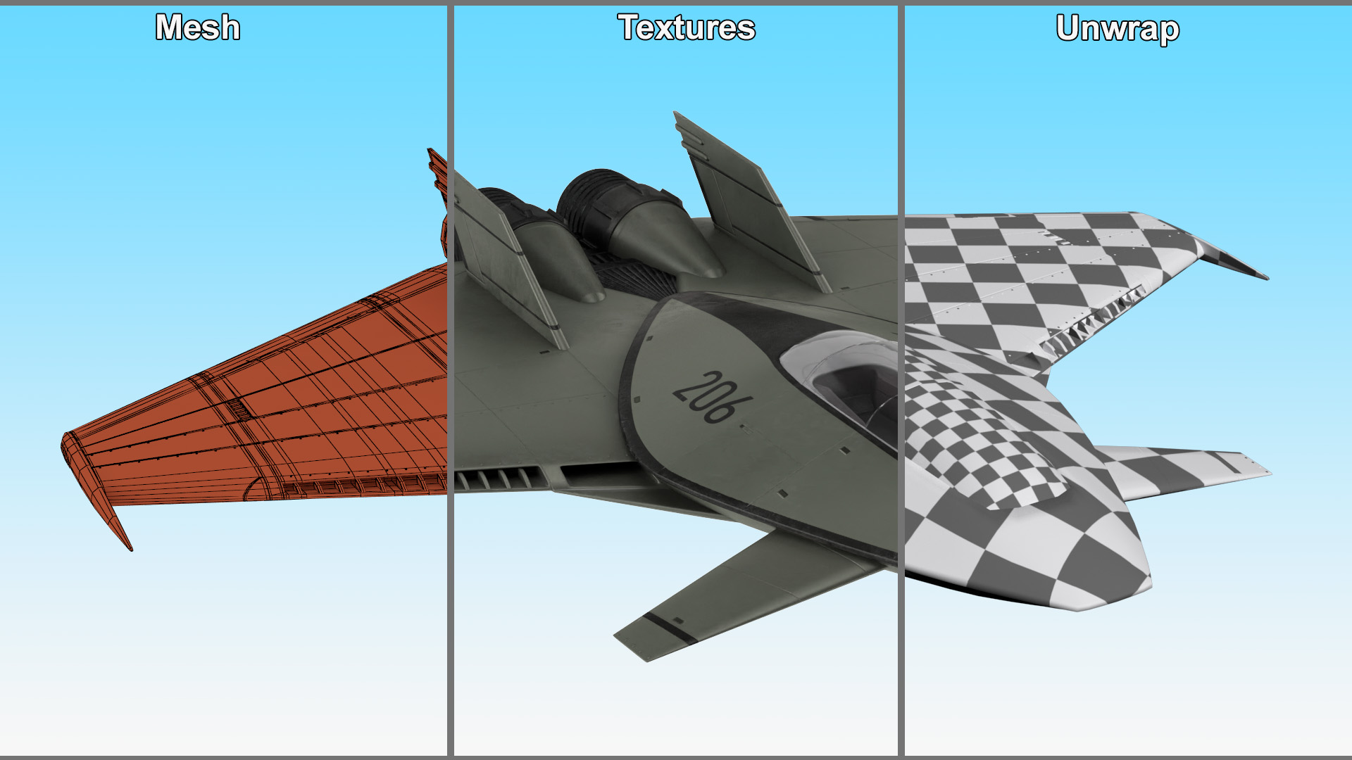 3D model Futuristic Stealth Fighter Aircraft