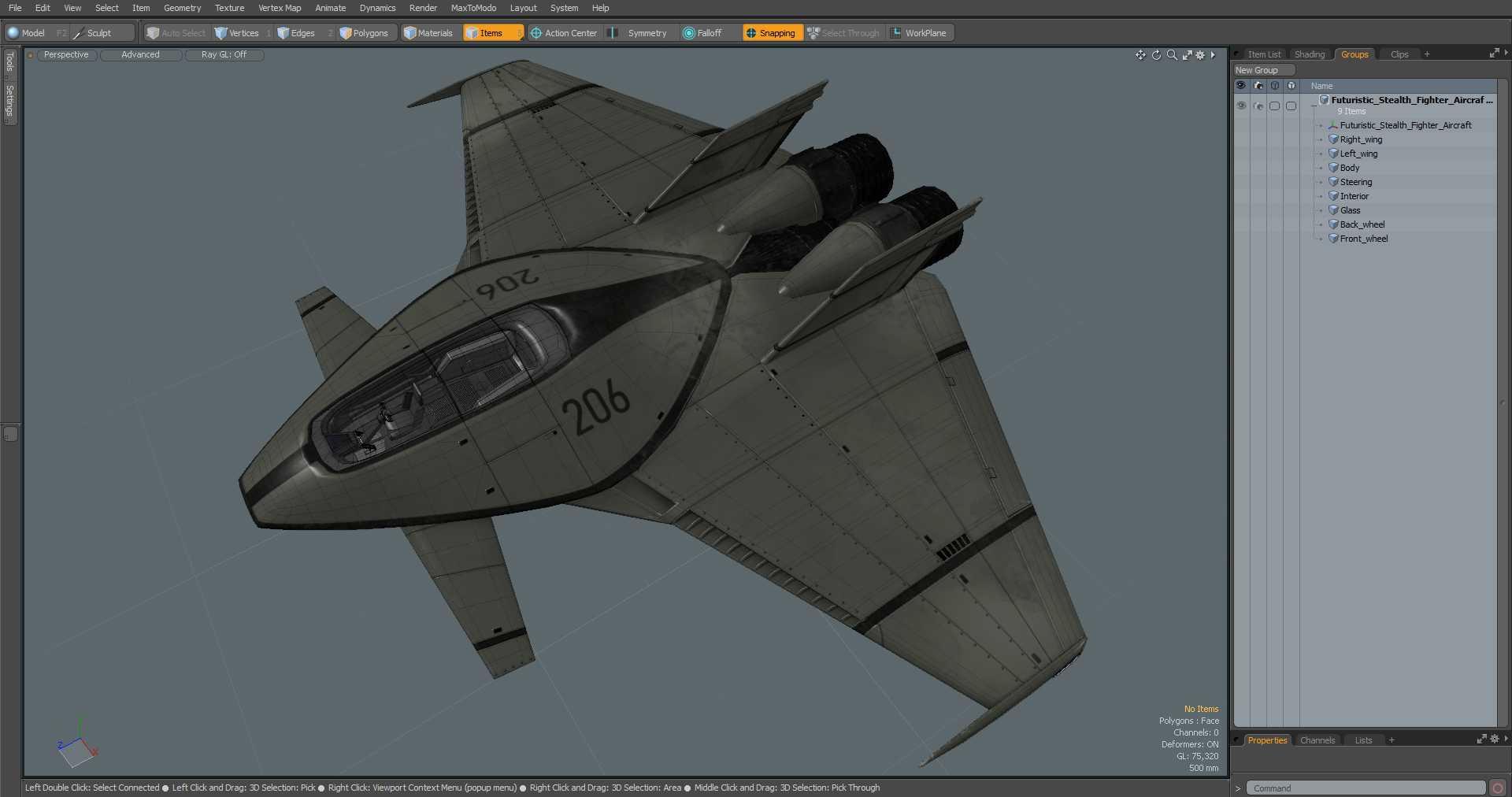 3D model Futuristic Stealth Fighter Aircraft