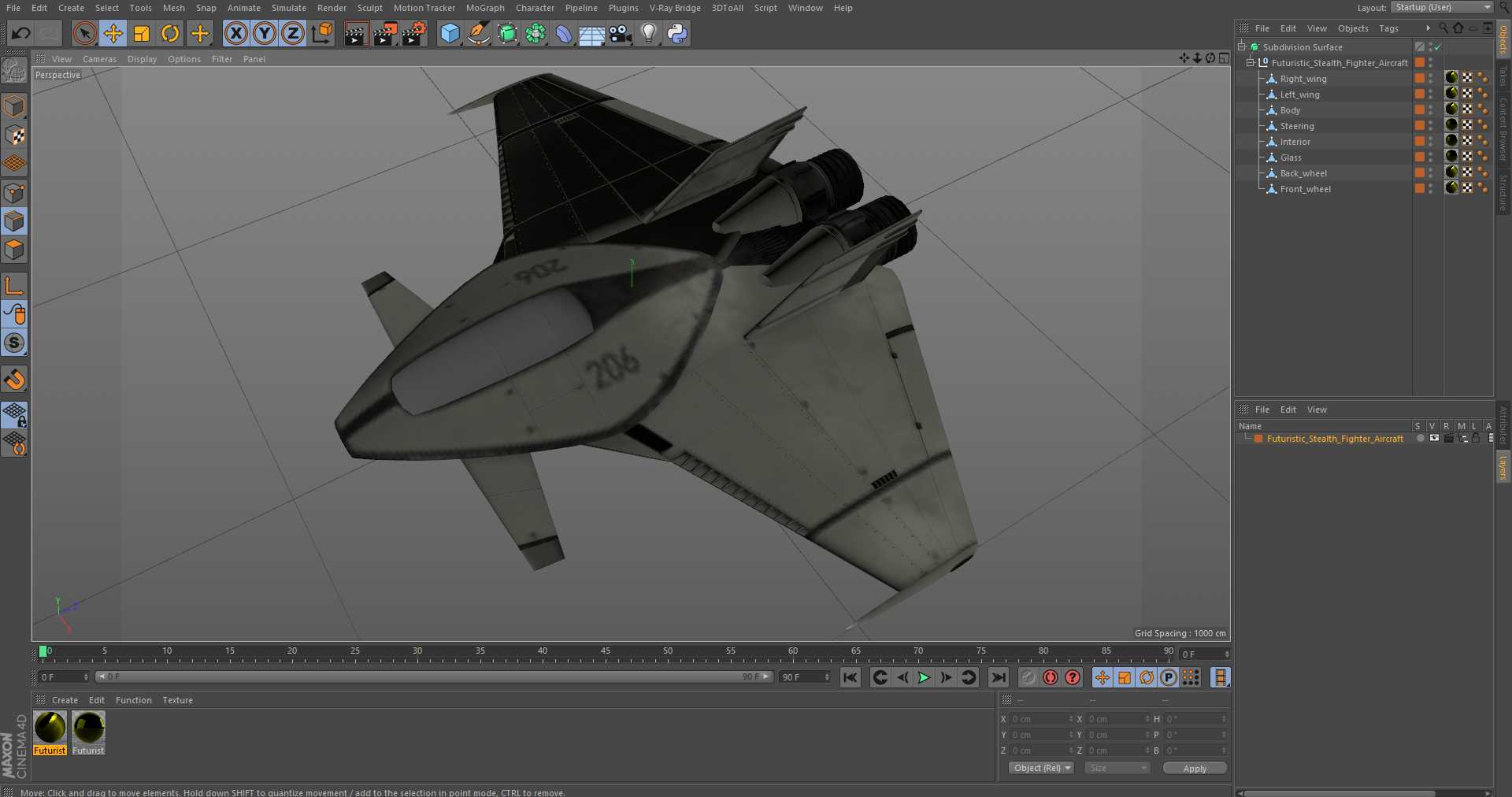 3D model Futuristic Stealth Fighter Aircraft