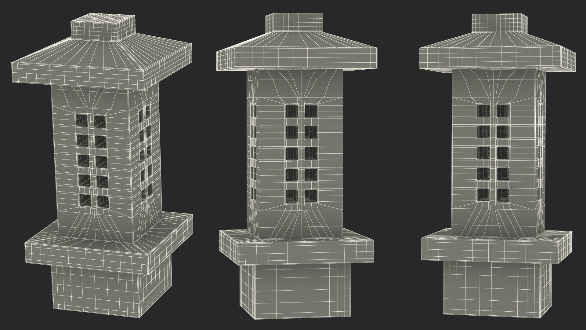 Japanese Stone Lantern 3D