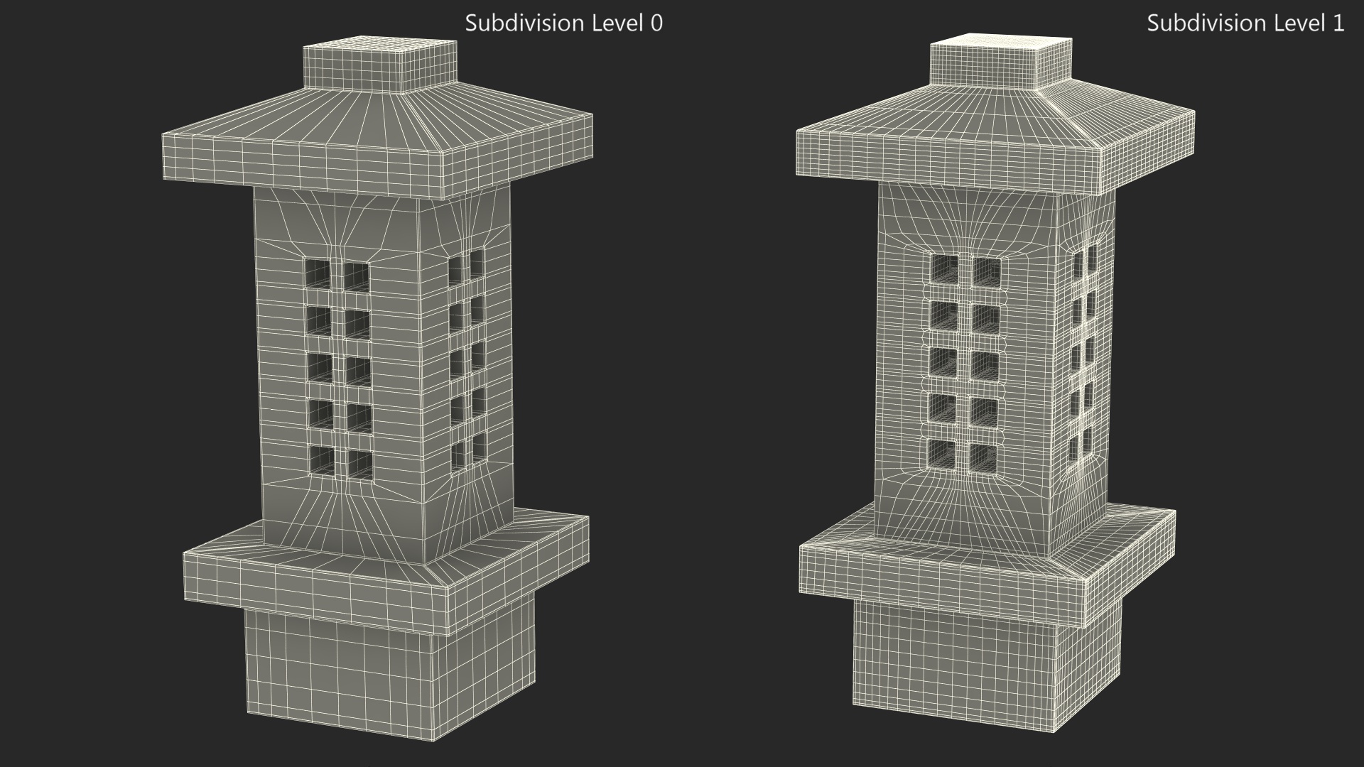 Japanese Stone Lantern 3D