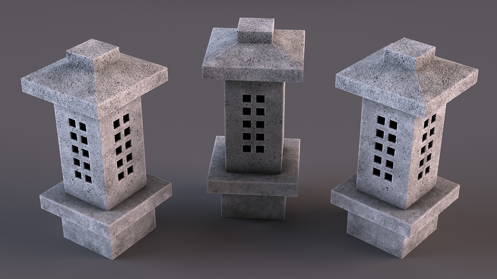 Japanese Stone Lantern 3D
