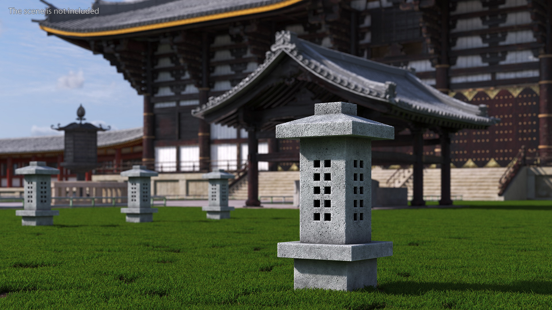 Japanese Stone Lantern 3D