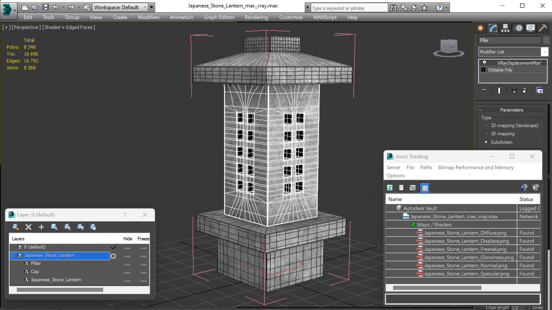 Japanese Stone Lantern 3D