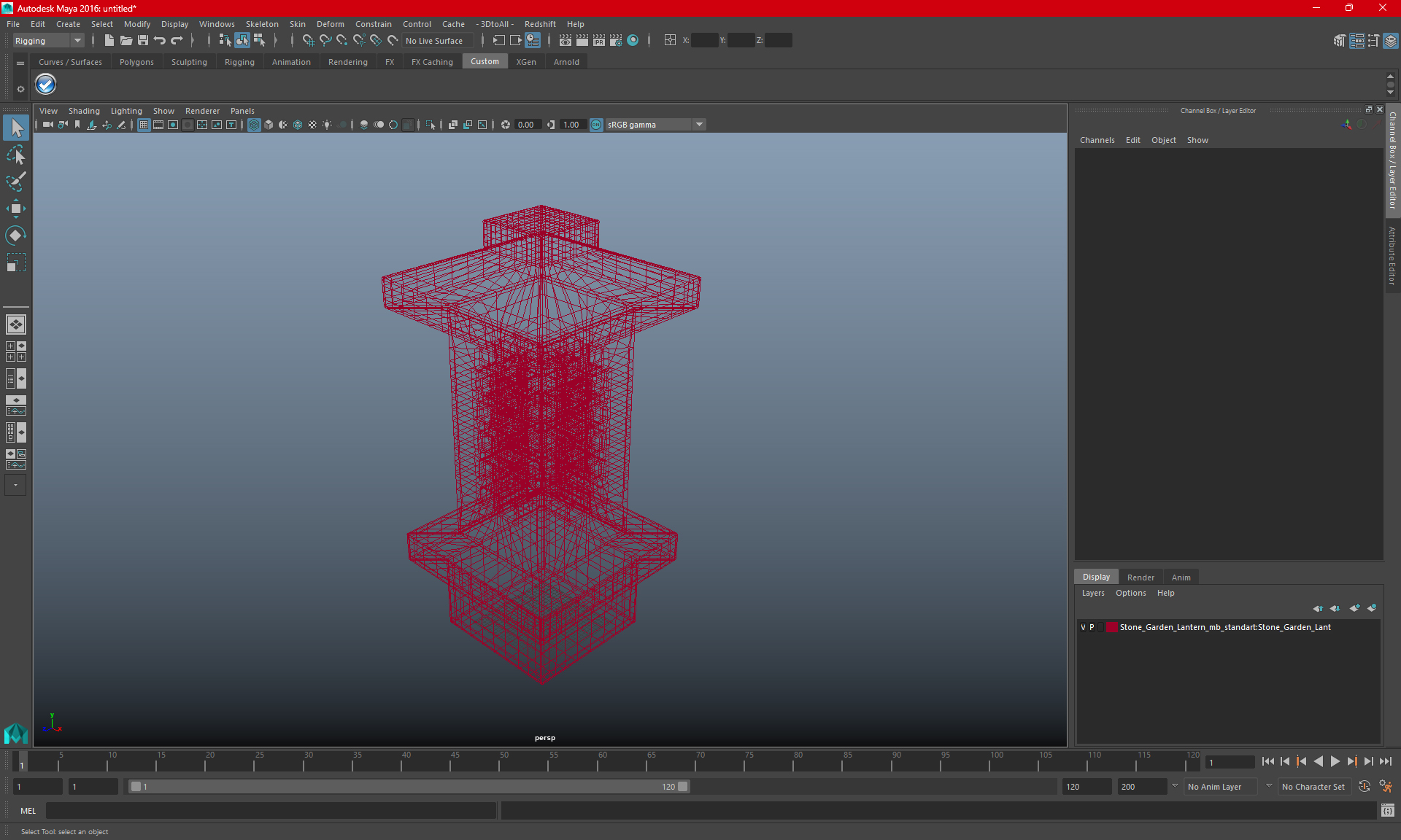 Japanese Stone Lantern 3D