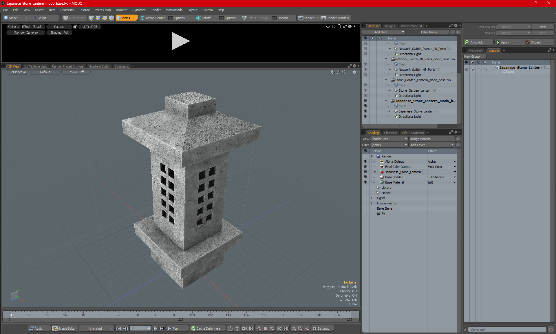 Japanese Stone Lantern 3D