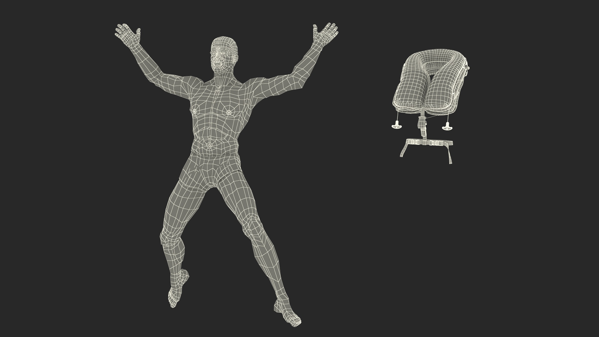 Drowning Man in a Life Jacket 3D model
