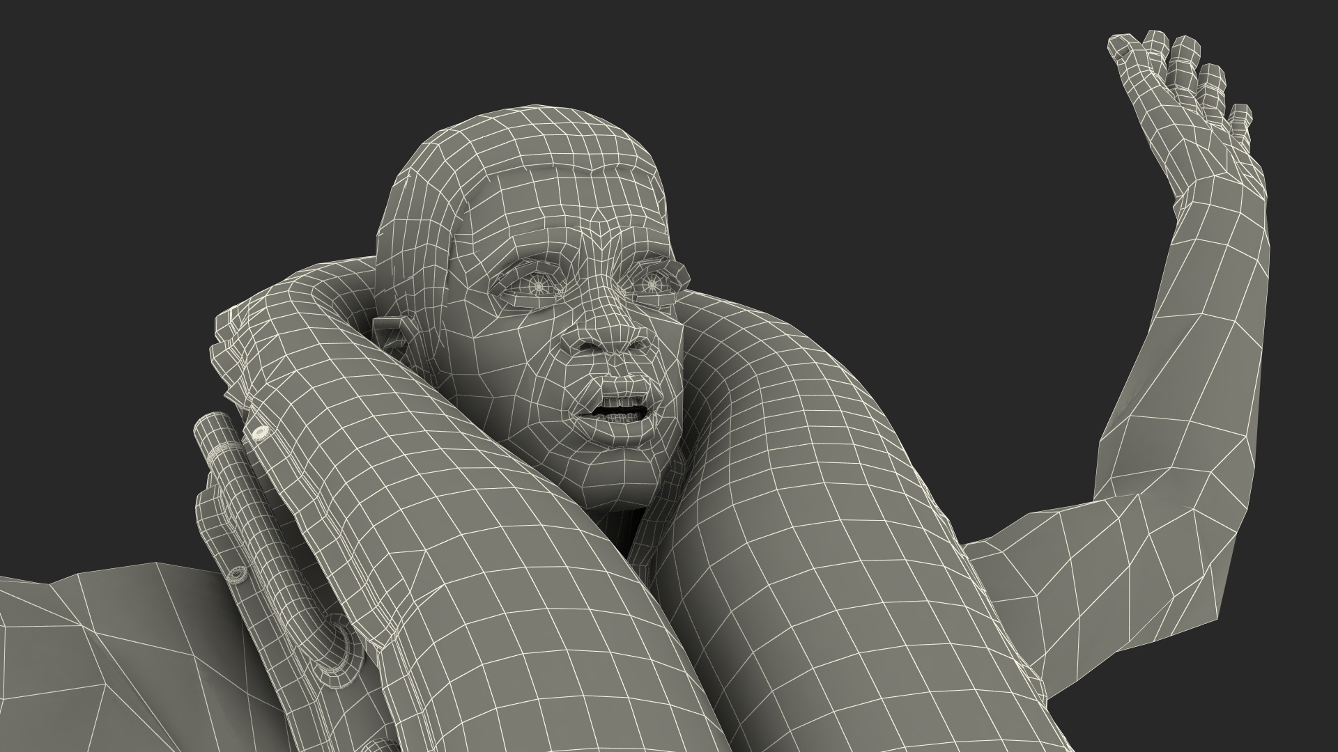 Drowning Man in a Life Jacket 3D model