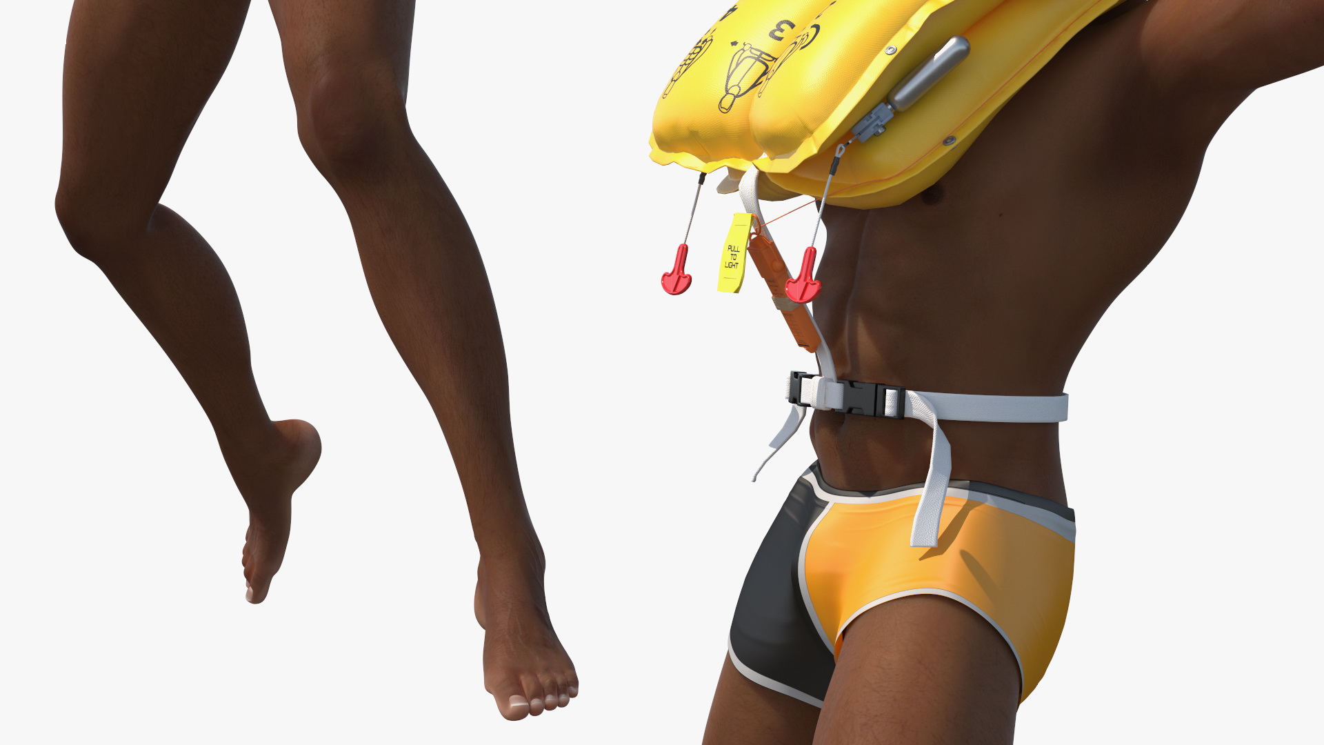 Drowning Man in a Life Jacket 3D model