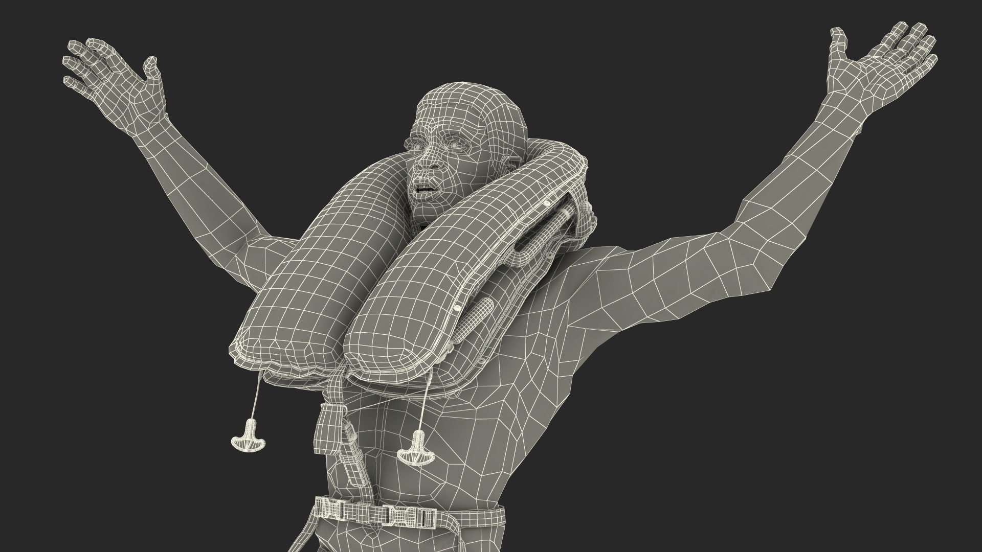 Drowning Man in a Life Jacket 3D model