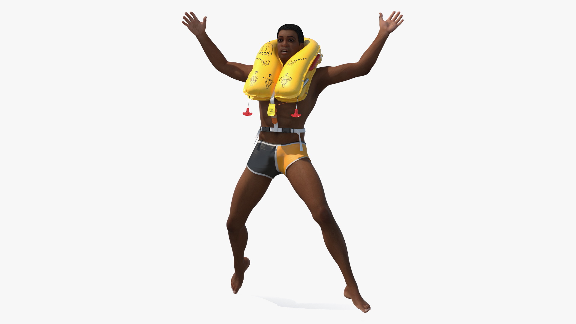 Drowning Man in a Life Jacket 3D model