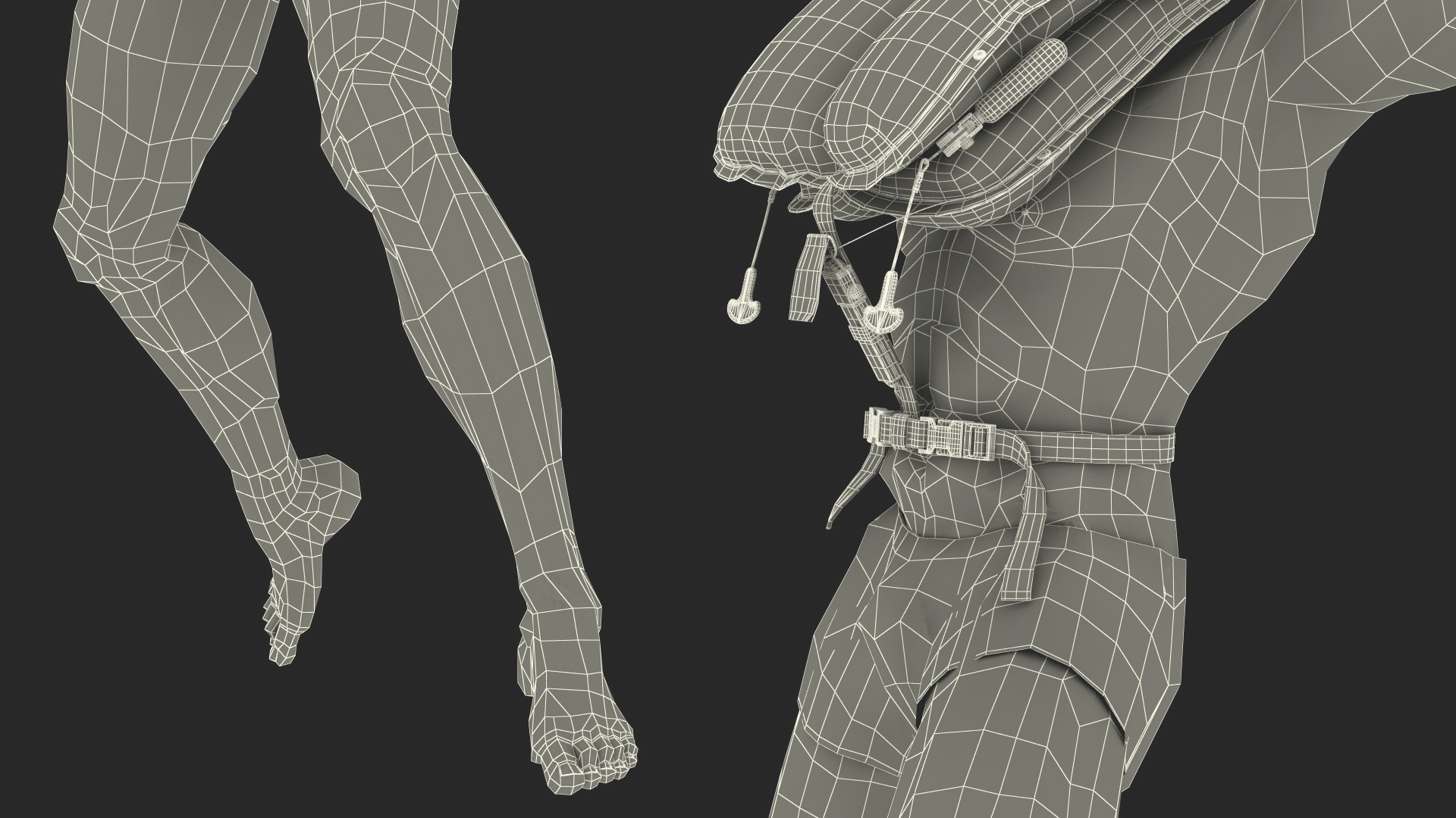 Drowning Man in a Life Jacket 3D model