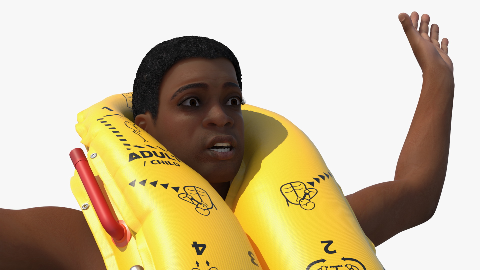 Drowning Man in a Life Jacket 3D model