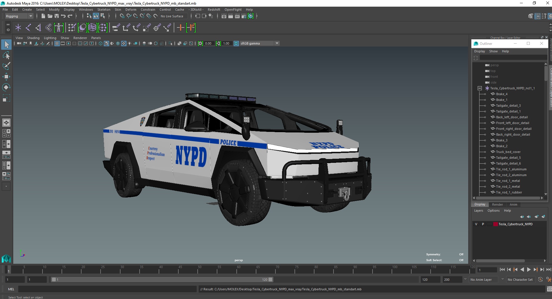 3D Tesla Cybertruck NYPD
