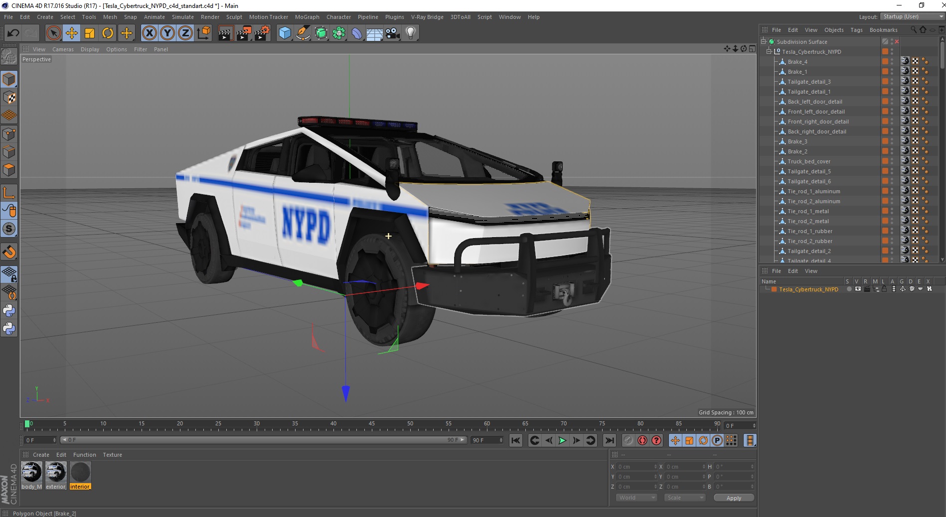3D Tesla Cybertruck NYPD