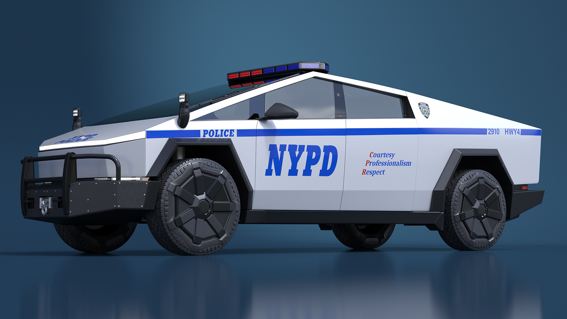 3D Tesla Cybertruck NYPD