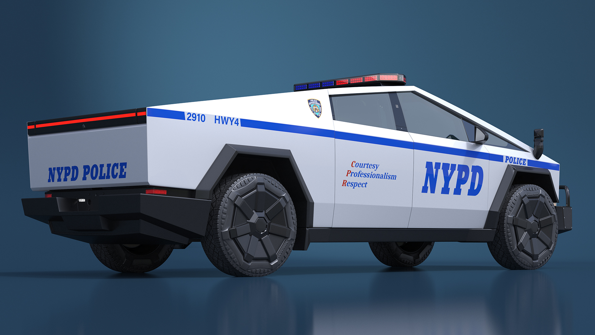 3D Tesla Cybertruck NYPD