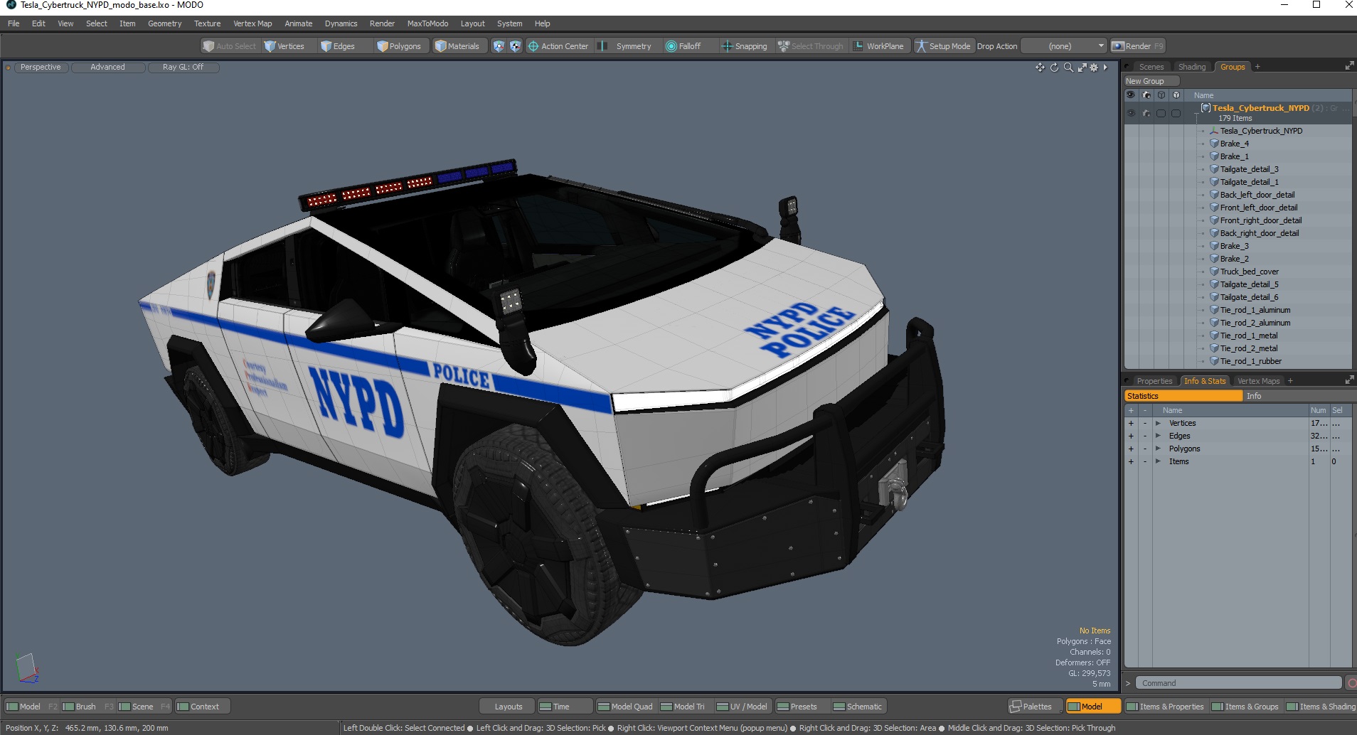 3D Tesla Cybertruck NYPD