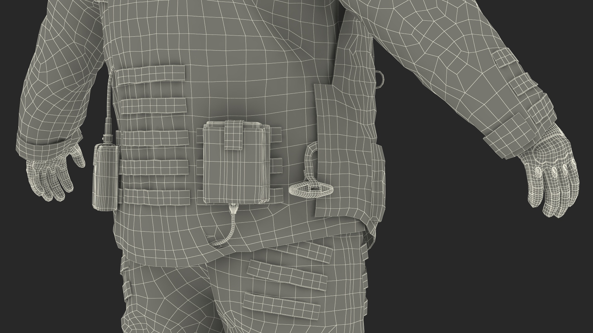 3D EOD 10 Bomb Suit Gloved model