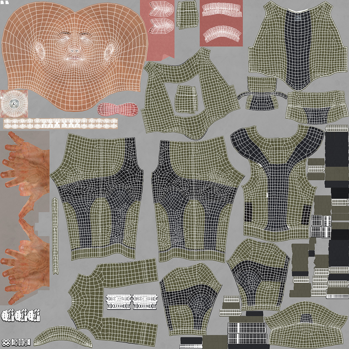 3D EOD 10 Bomb Suit Gloved model