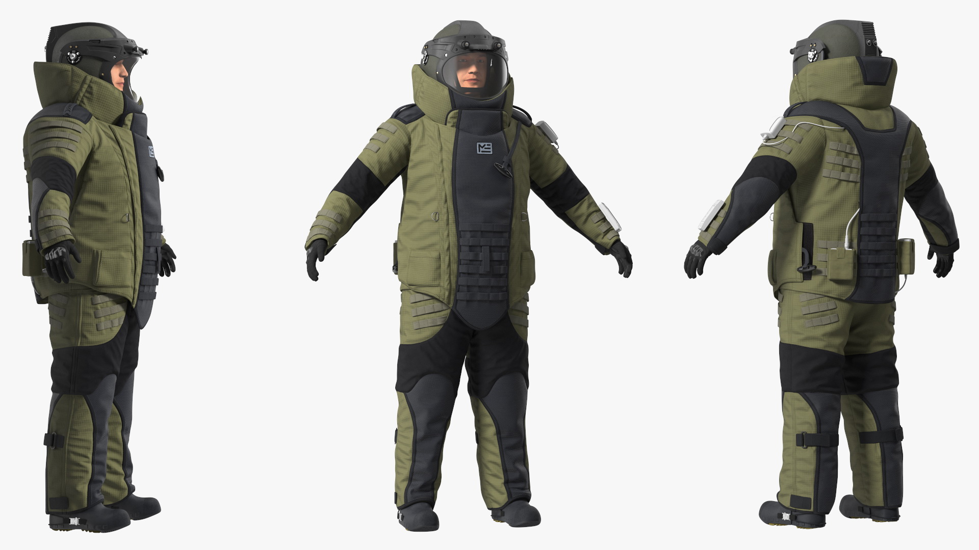 3D EOD 10 Bomb Suit Gloved model