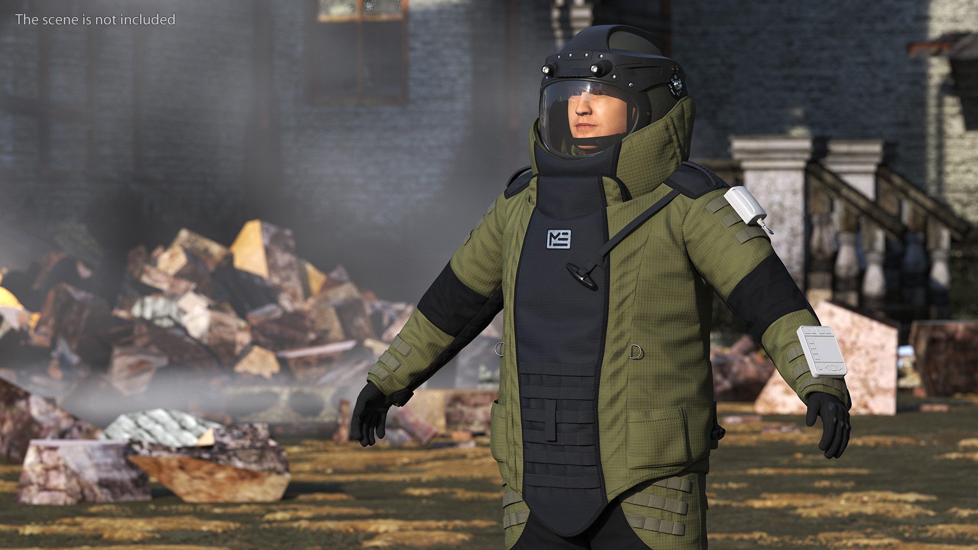 3D EOD 10 Bomb Suit Gloved model