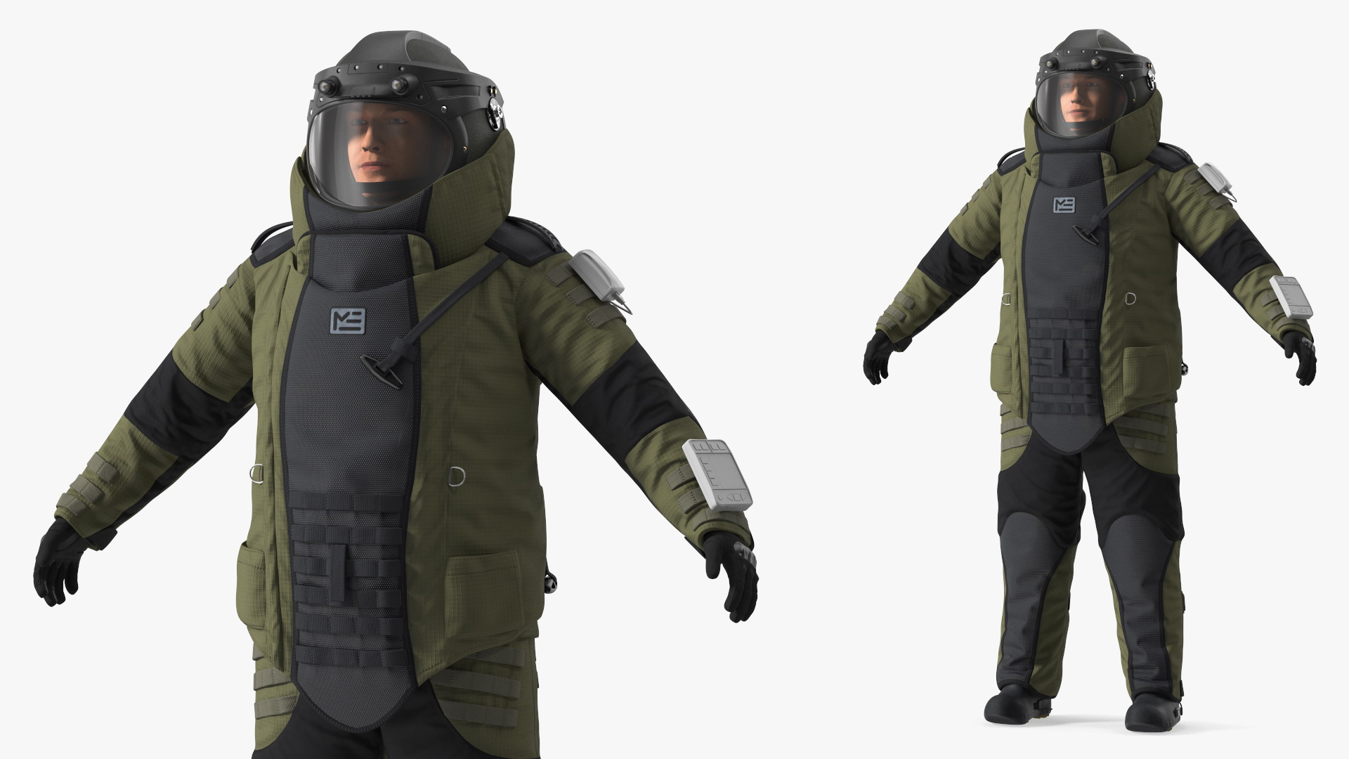 3D EOD 10 Bomb Suit Gloved model
