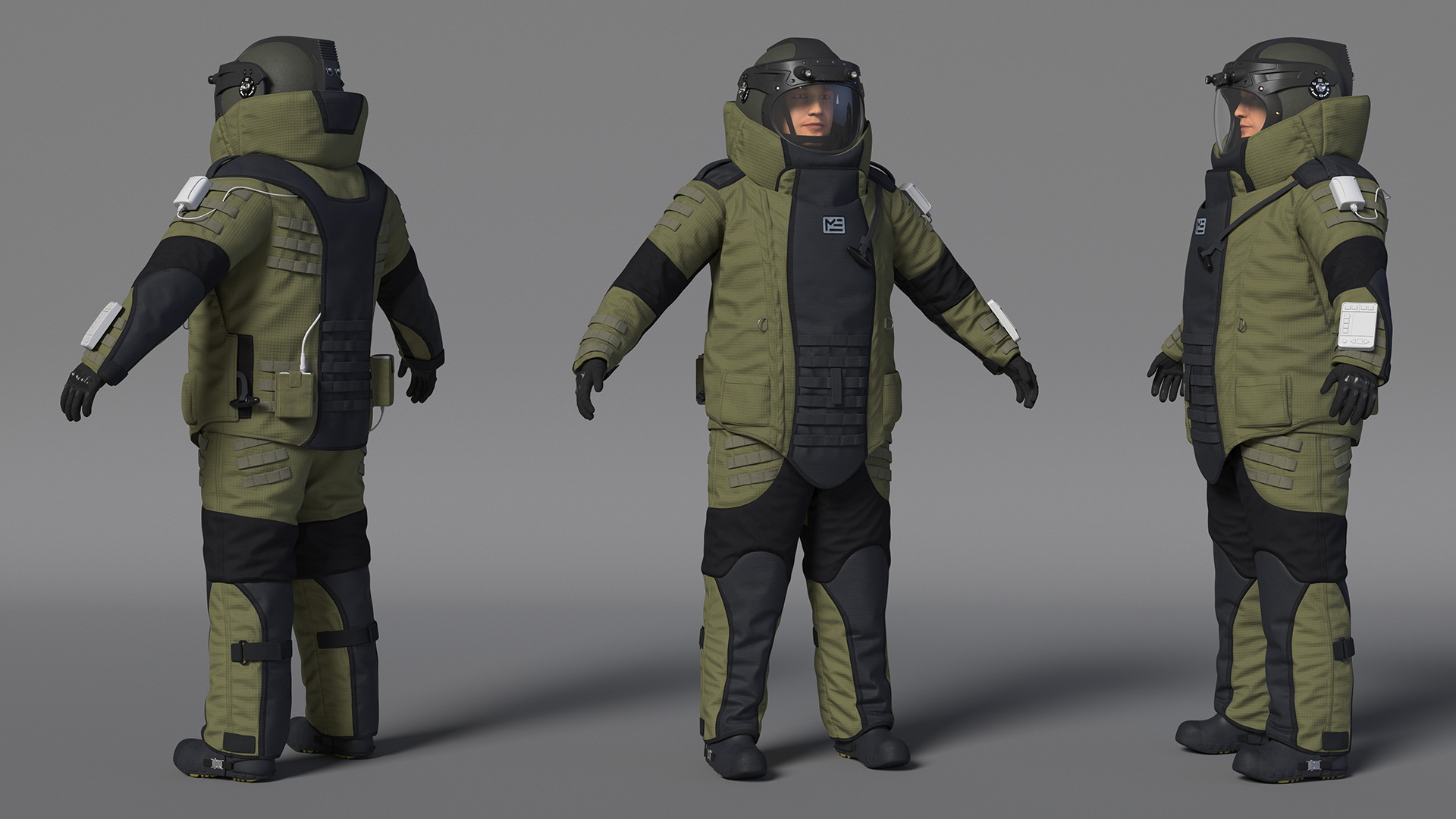 3D EOD 10 Bomb Suit Gloved model