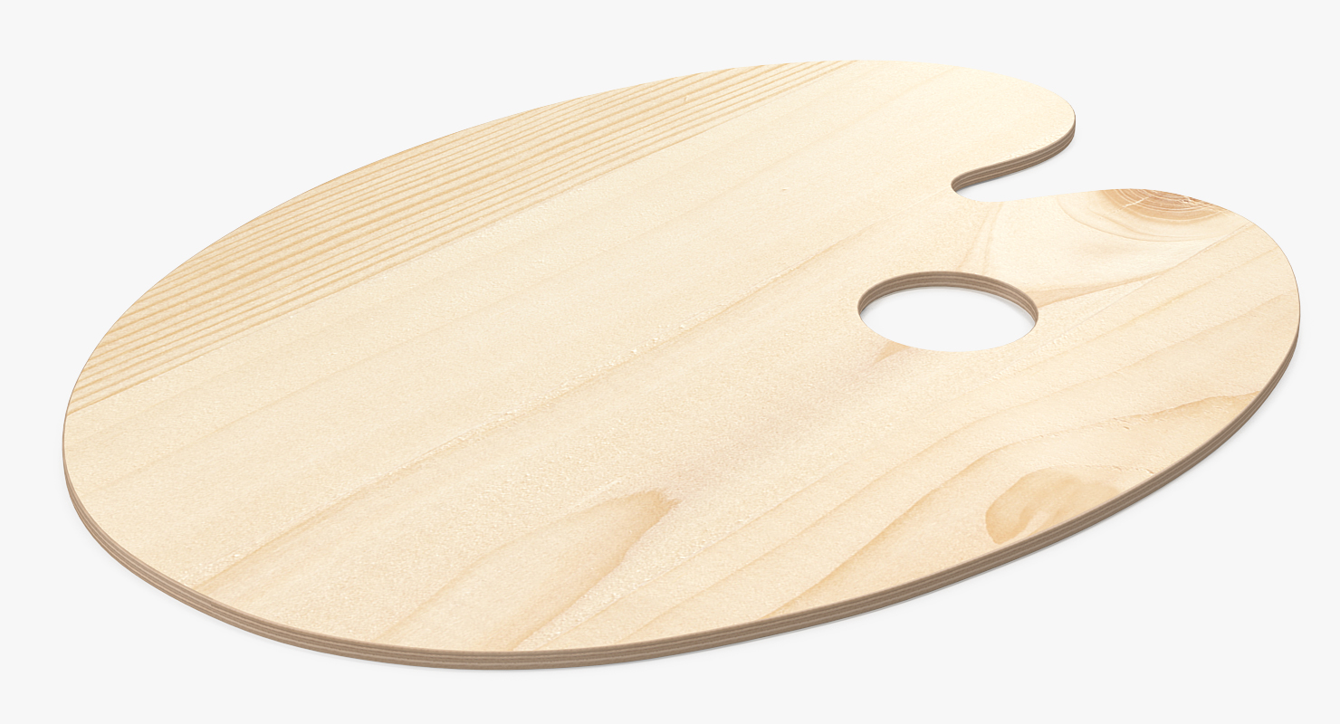 3D model Wooden Paint Palette