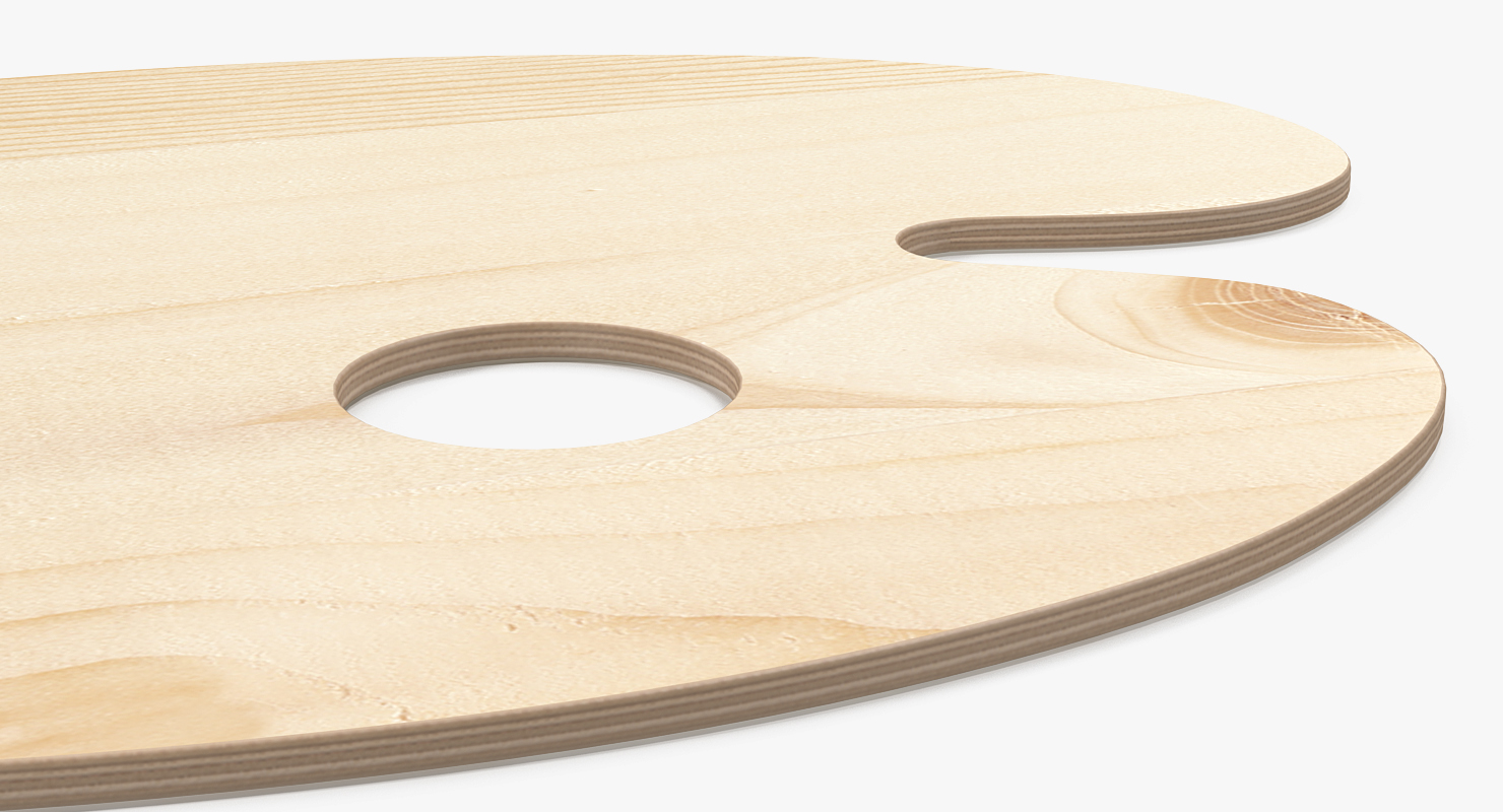 3D model Wooden Paint Palette