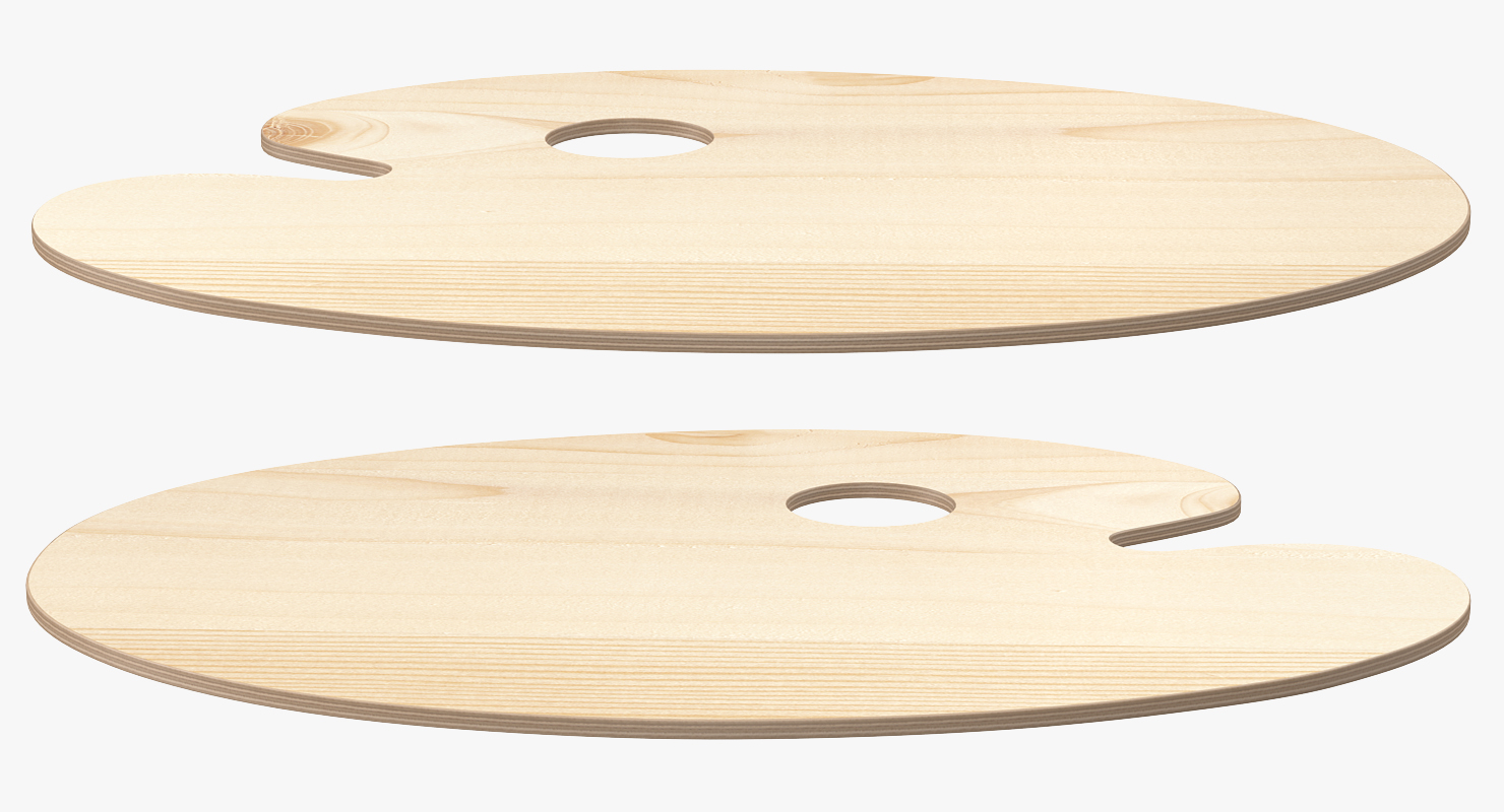 3D model Wooden Paint Palette