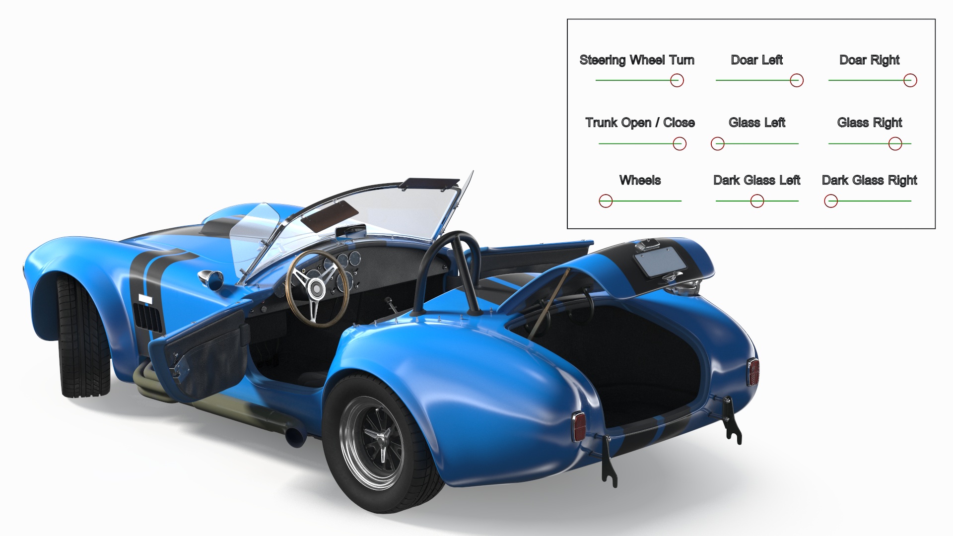 3D Retro Racing Car Rigged model