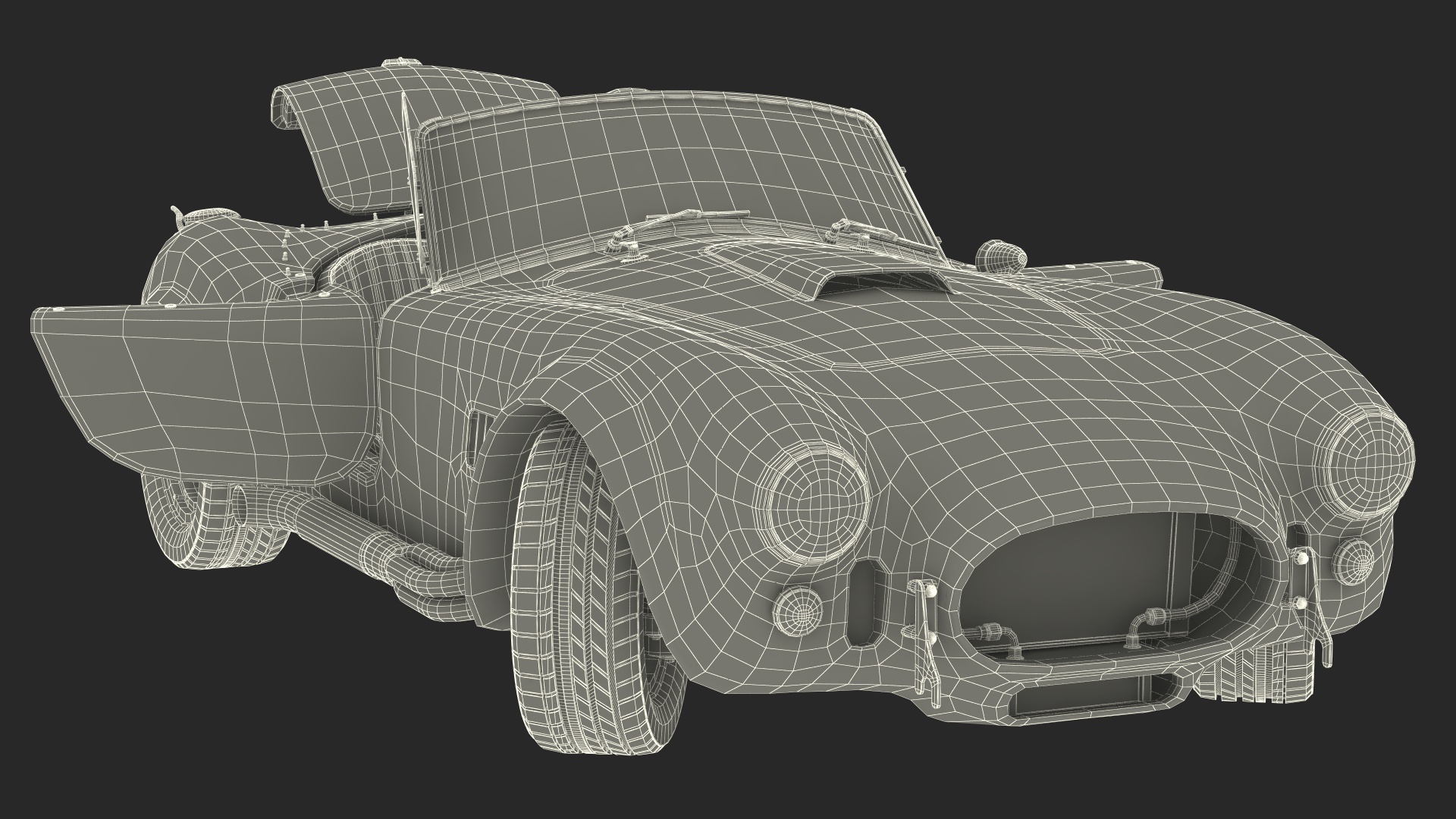 3D Retro Racing Car Rigged model