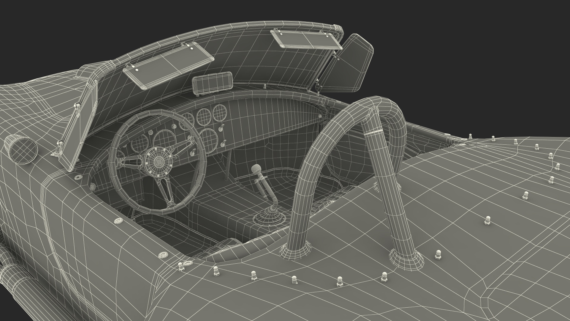 3D Retro Racing Car Rigged model