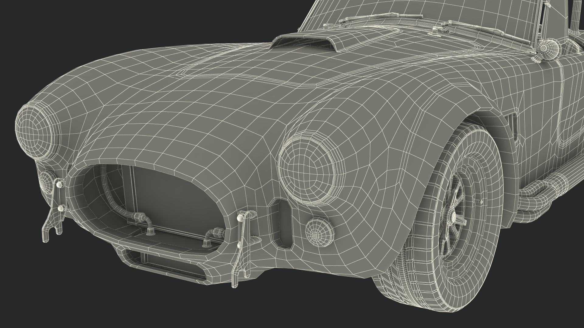3D Retro Racing Car Rigged model