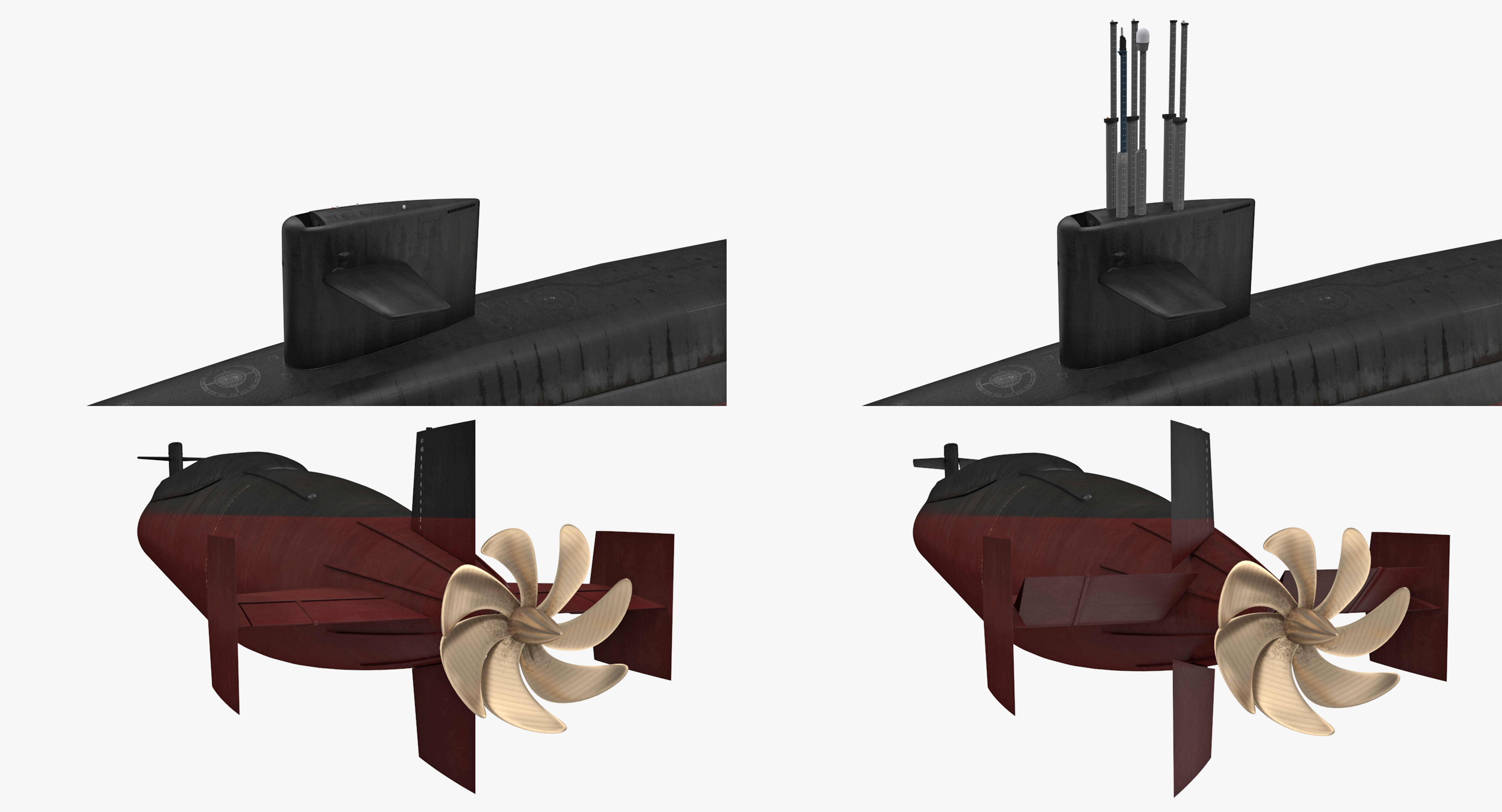 3D US Nuclear Submarine Ohio Class