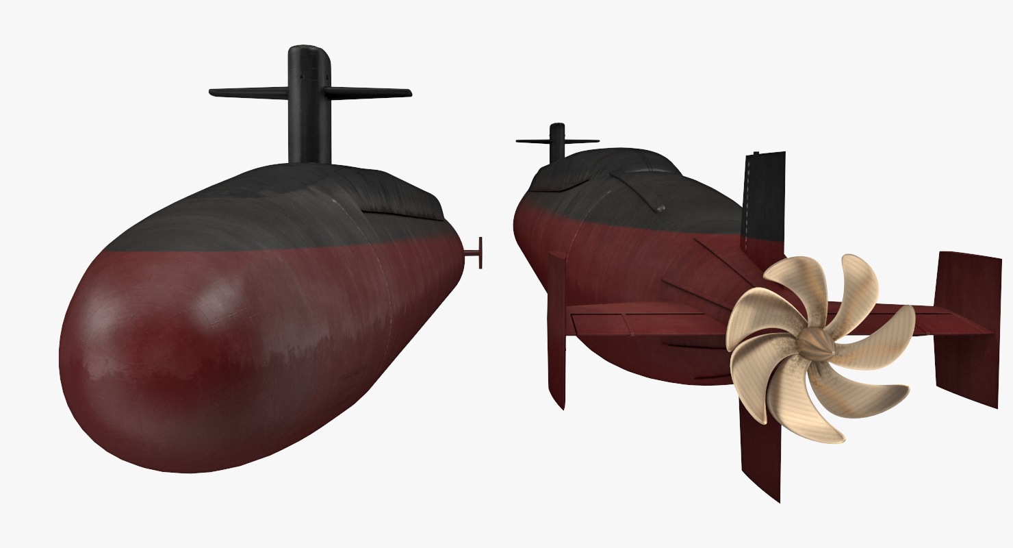 3D US Nuclear Submarine Ohio Class