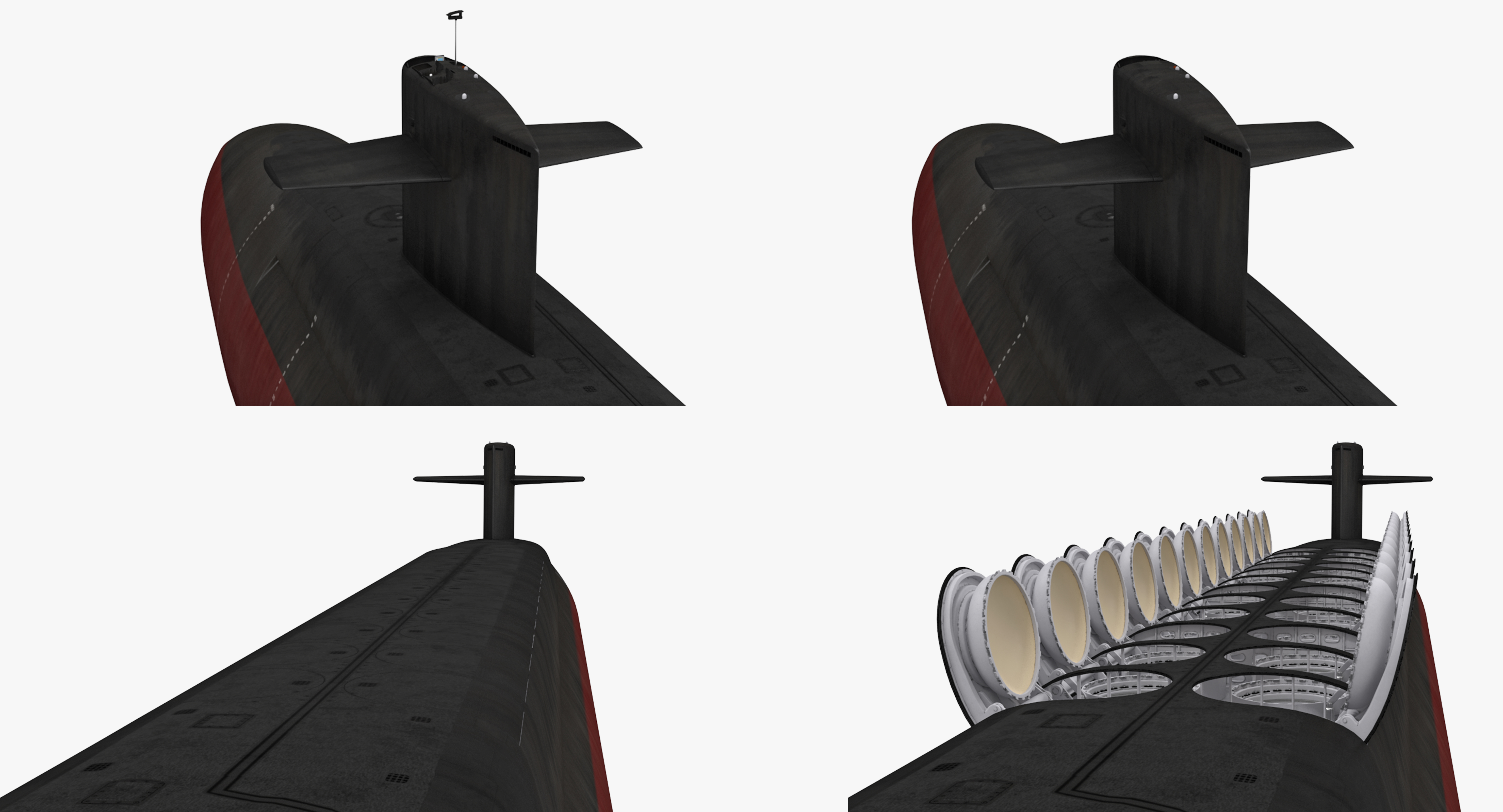 3D US Nuclear Submarine Ohio Class