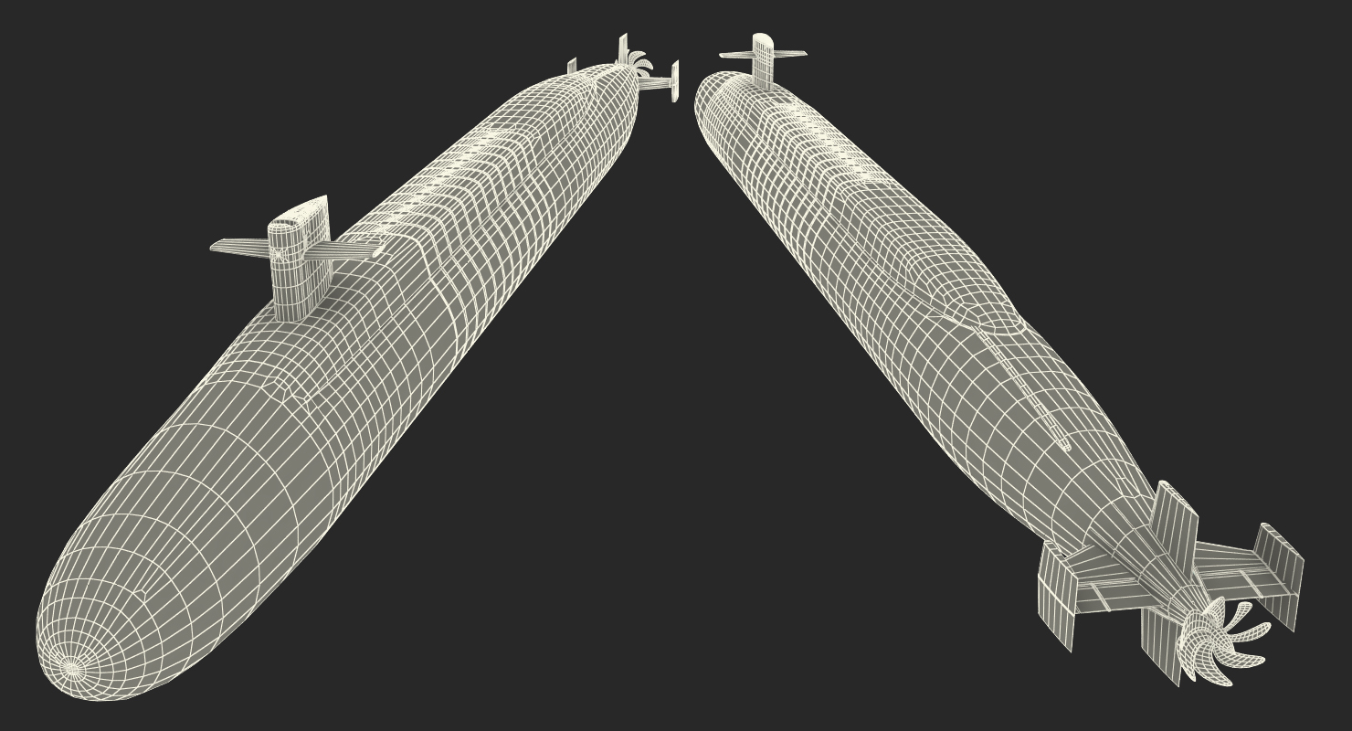 3D US Nuclear Submarine Ohio Class