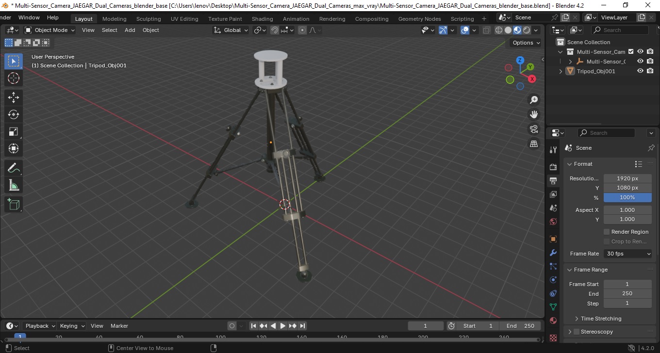 3D Tripod for Security Camera