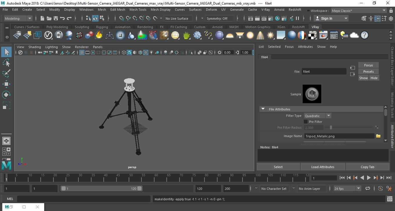 3D Tripod for Security Camera