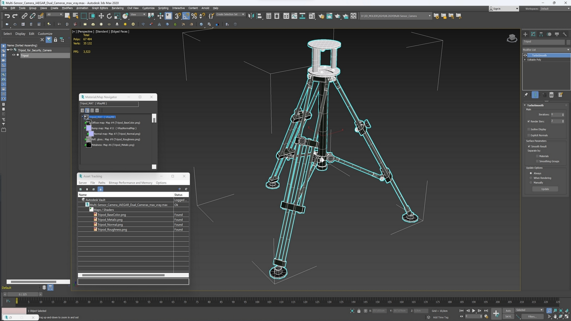 3D Tripod for Security Camera