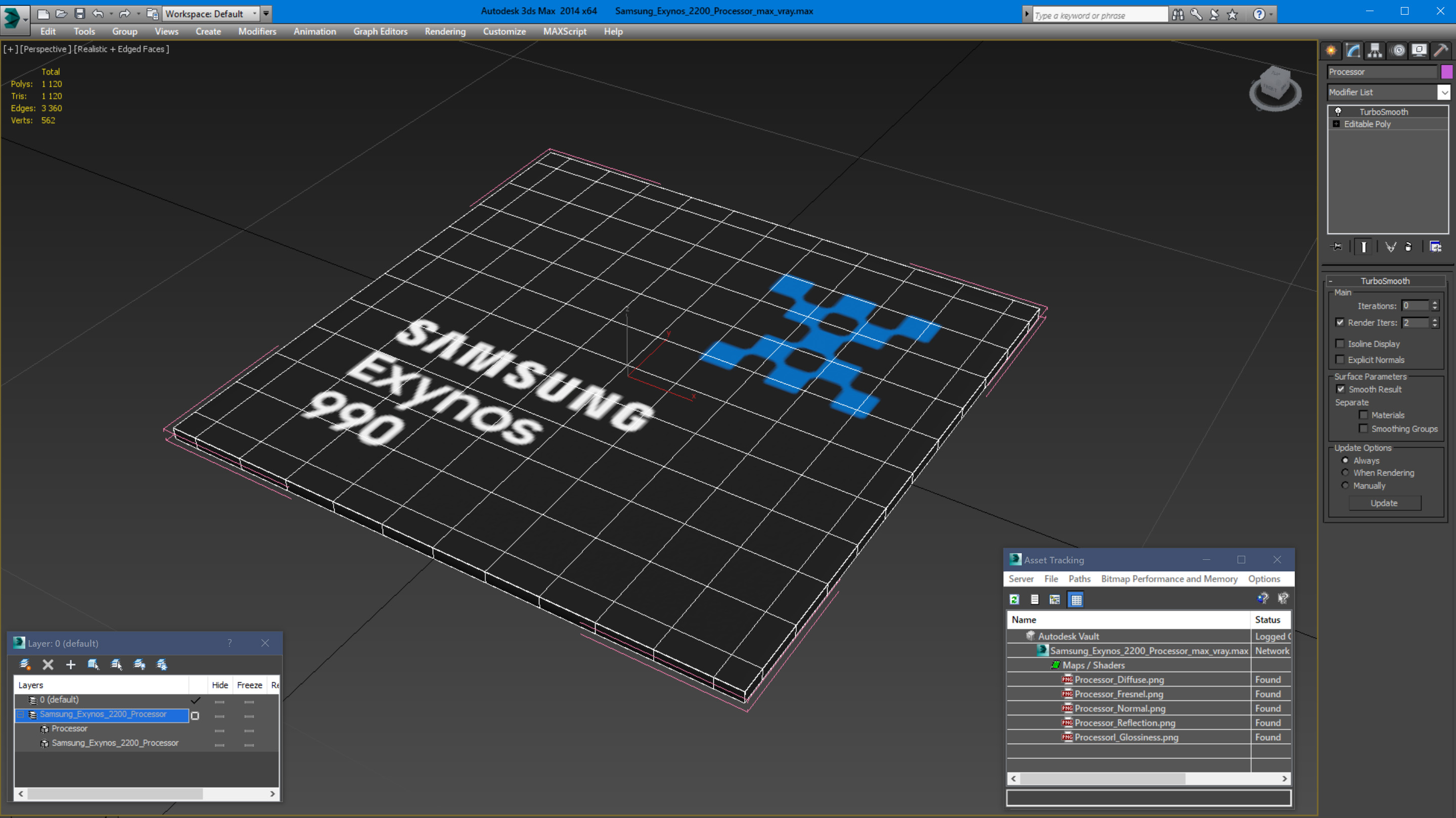 Samsung Exynos 2200 Processor 3D model