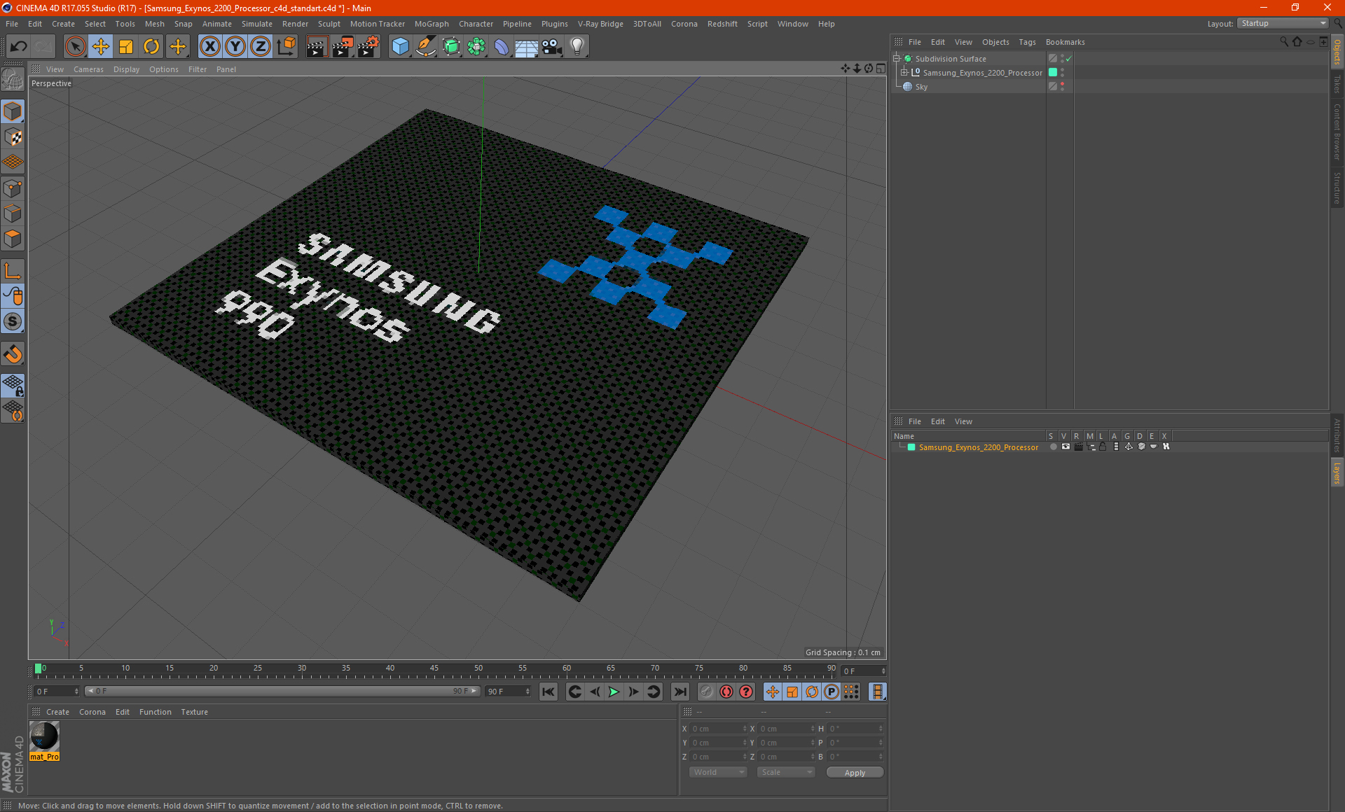 Samsung Exynos 2200 Processor 3D model